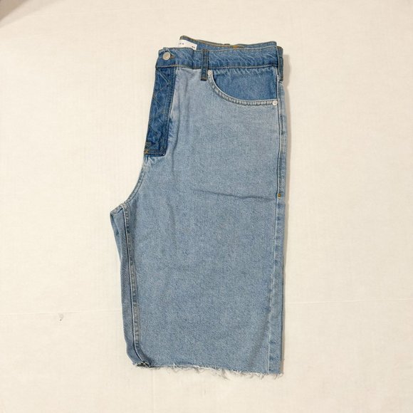 TOPMAN NWOT SZ 34 Two Tone Mens Frayed Jean Short - Picture 5 of 9